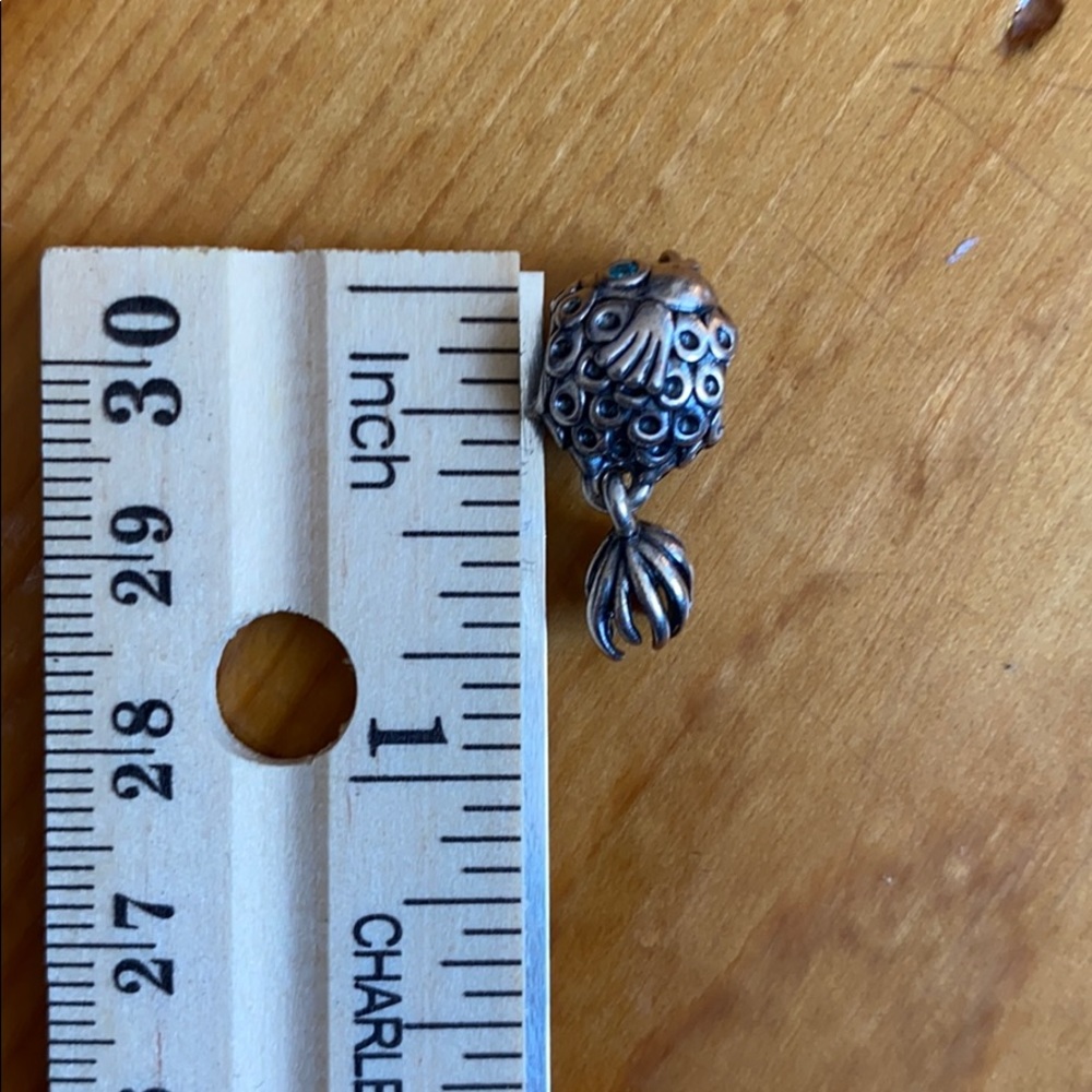 Pandora fish dangle charm with blue sparkly eyes
